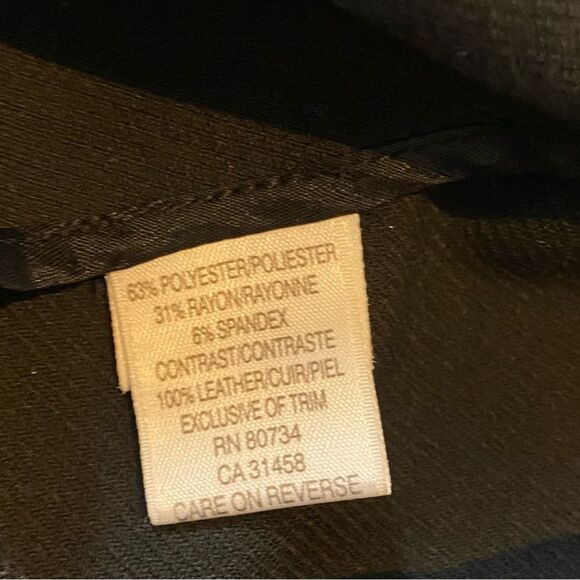 BCBGMAXAZRIA Leather Waistband Wide Leg Black Pants 2 - Picture 7 of 8